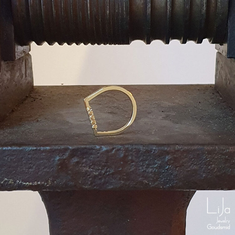 LiJa Jewelry Cambio geelgoud ring